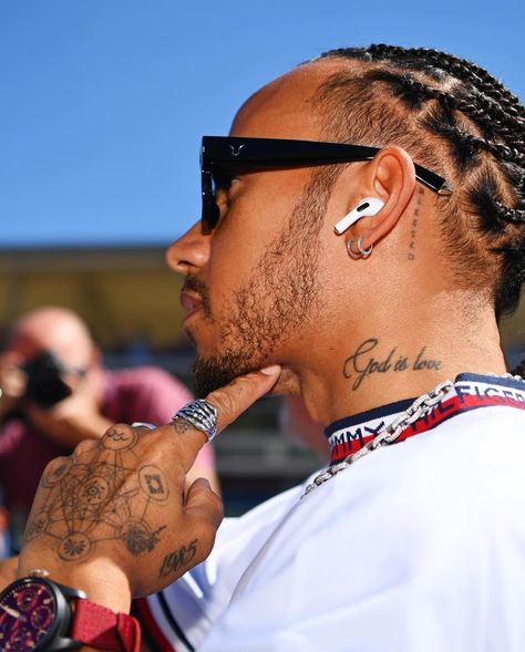 lewis hamilton Monza F1, Guys Ear Piercings, Sir Lewis Hamilton, Half Sleeve Tattoos Forearm, F1 2022, Filigree Tattoo, Lewis Hamilton Formula 1, God Is Love, Half Sleeve Tattoo