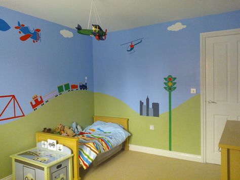 Transportation Theme Bedroom, Transport Bedroom, Transportation Bedroom, Boys Bedrooms Ideas, Big Boy Room Ideas, Toddler Boy Bedroom, Custom Wall Stickers, Transportation Room, Toddler Boy Room Decor