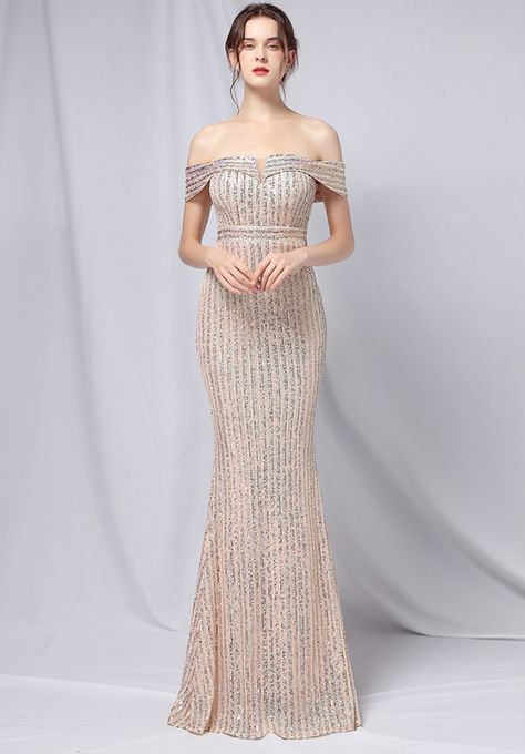 Item NO.: KL_18763-1Price: US$ 27.80Category: Dresses > Evening DressesColor: As shownSize: M, S, L, XL, 2XLDescription: Material : Polyester+SpandexDetail: Summer Formal Gold Sequins Off Shoulder Mermaid Evening Dress Prom Dress Gold, Prom Dress Burgundy, Prom Dress Pictures, Summer Formal, Dress Item, Sequin Evening Dresses, Evening Dress Fashion, Sequin Party Dress, Women's Evening Dresses