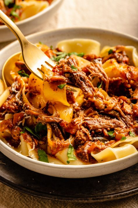 Slow Cooker Short Rib Ragu Over Pappardelle, Short Rib Ragu Over Pappardelle, Short Rib Ragu, Instapot Meals, The Defined Dish, Short Ribs Slow Cooker, Defined Dish, Instagram Recipes, Dish Ideas