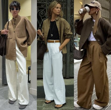 Colored Trousers, Trouser Outfit, Trendy Fall Outfits, Trendy Fall, Wide Pants, Oversized Shirt, Style Me, Fall Outfits, Trousers