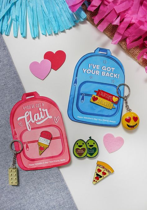 “You’ve Got Flair” Backpack Kids Valentine Kids Class Valentines Ideas, Back To School Favors, Giveaways For Kids, Days Of Valentine, Candle Gift Tags, Diy Birthday Party Favors, Valentine School, Back To School Giveaway, Valentine Classroom