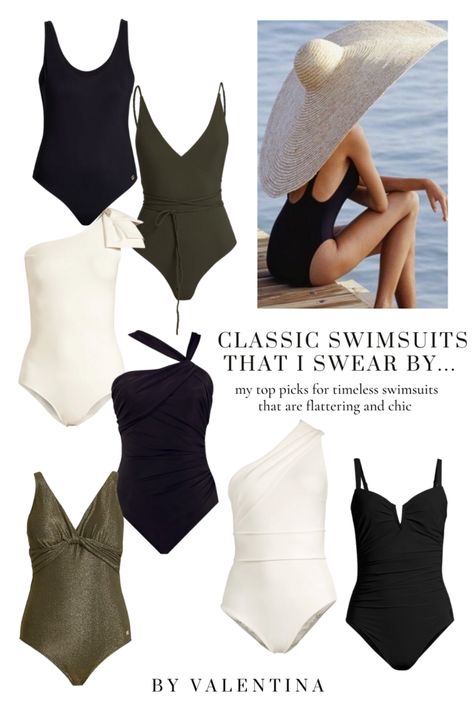 Soft Classic Bathing Suits, Soft Classic Swimsuit, Old Money One Piece Swimsuit, Chic One Piece Swimsuit, Elegant Swimwear Classy Bathing Suits, Classic One Piece Swimsuit, Elegant Swimsuit Classy, Elegant Bathing Suits, Soft Dramatic Swimsuit