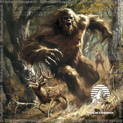 Bigfoot Concept Art, Dogman Cryptid, Bigfoot Tattoo, Cryptic Creatures, Dark Americana, Cryptids Creatures, Forest Giant, Bigfoot Pictures, Water Monster