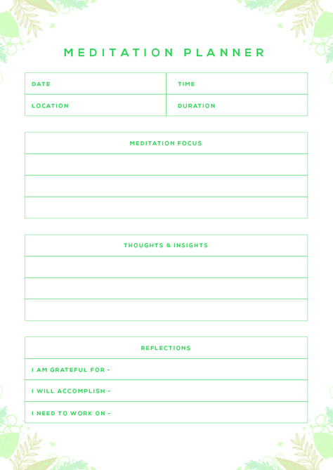 Meditation Planner Colour • The Printables Meditation Planner, Meditation Tracker, Ways To Unwind, Stressful Day, Peace And Serenity, Life Binder, All You Can, Meditation, Health