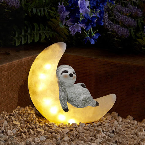 Christmas Sloth, Garden Stand, Lawn Ornaments, Garden Lights, Cute Sloth, Garden Lawn, Outdoor Statues, Solar Garden, Garden Features