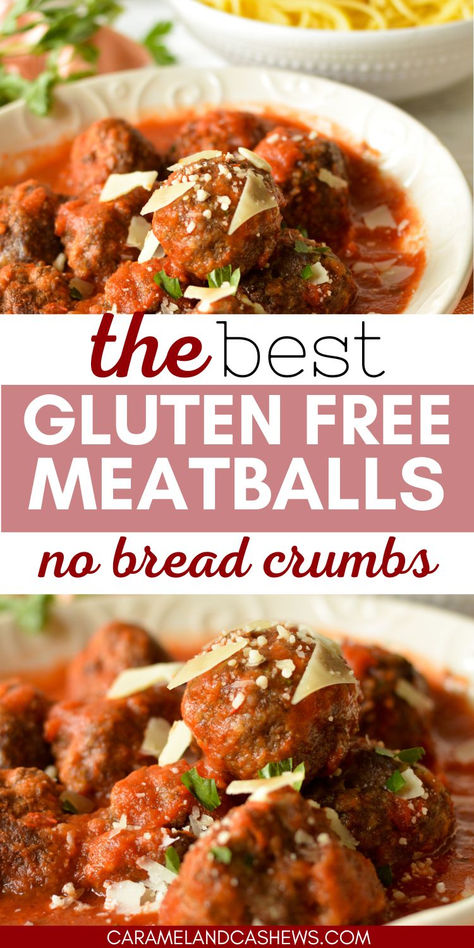 gluten free meatballs on a plate Gf Meatballs Gluten Free, Gluten Free Hamburger Recipes, Gf Meatballs, Meatballs Without Breadcrumbs, Meatballs Gluten Free, Easy Gluten Free Dinner, Gluten Free Hamburger, Barbecue Meatballs, Gluten Free Meatballs