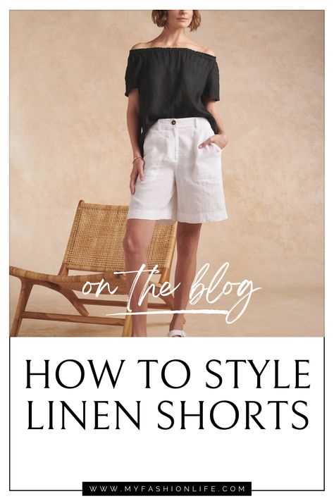 Linen shorts are a really great summer staple piece. These tips break down how to wear linen shorts and includes some great tips on how to style linen shorts to look slimmer. Style Linen Shorts, Lightweight Blazer, Meet Friends, Oversized Denim Jacket, Crisp White Shirt, My Fashion, Fashion Life, Got Your Back, The White Company