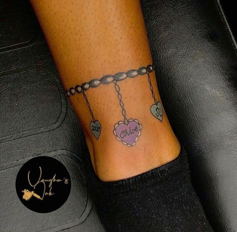 101 Best Charm Bracelet Tattoo Ideas That Will Blow Your Mind! - Outsons |  husband name tattoos for women unique Memorial Tattoo Husband, Husband Name Tattoos For Women, Name Tattoos For Women, Bracelet Tattoo Ideas, Husband Name Tattoos, Charm Bracelet Tattoo, Husband Tattoo, Wrist Bracelet Tattoo, Chain Tattoo