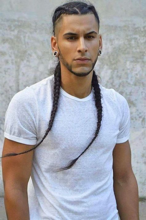 Long Braids, A Man, Long Hair, Braids, Hairstyles, For Men, Wall, Hair, White