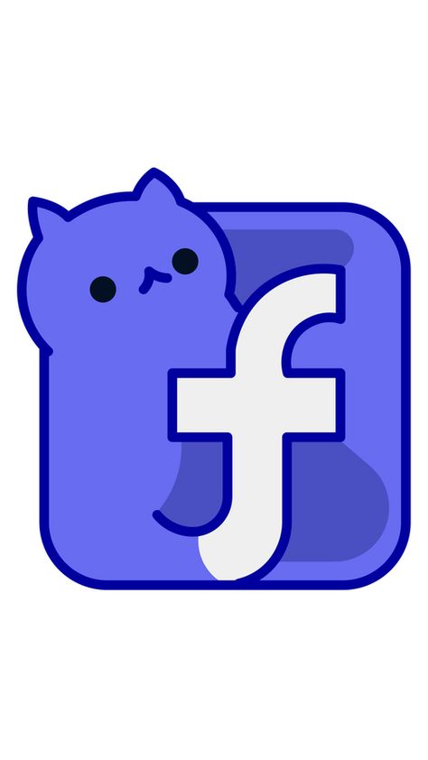 We think that a blue-white normal Facebook logo is too boring, especially when nowadays you can create everything from anything or improve already existing things. That's why we decided to make it... Facebook Logo Aesthetic, Facebook Icon Aesthetic, Facebook Logo Vector, Gmail Logo, Apps Kawaii, Cat Logos, Facebook Aesthetic, Blog Logo Design, Facebook Logo