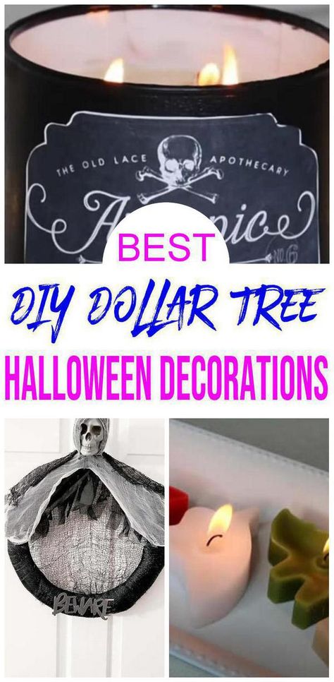 15 DIY Dollar Tree Halloween Decorations {EASY} Dollar Store Halloween DIY Crafts Tree Halloween Decorations, Halloween Decorations Easy, Dollar Store Halloween Diy, Dollar Tree Candles, Dollar Tree Halloween Decor, Diy Yard Decor, Dollar Tree Halloween, Dollar Store Halloween, Easy Halloween Decorations