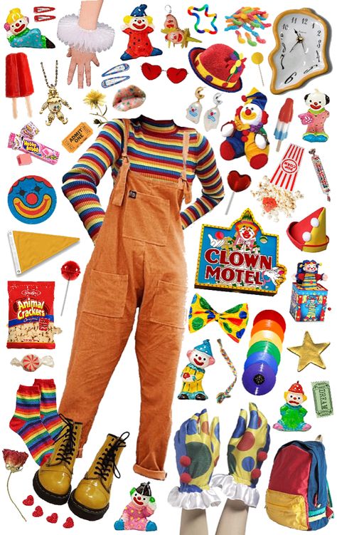 Clown Husbandry, Jester Aesthetic, Weirdcore Fashion, Valentine Sunglasses, Clowncore Outfit, Weirdcore Outfits, Kidcore Outfit, Kidcore Fashion, Trippy Clothes