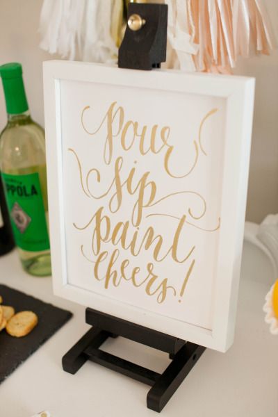 Pour, sip, paint! http://www.stylemepretty.com/living/2015/03/06/wine-and-painting-party-inspiration/ | Photography: Sabrina Nohling - http://www.sabrinanohlingphotography.com/ Party Food Ideas For Adults Entertaining, Wine And Paint Party, Wine Paint Party, Party Food Ideas For Adults, Paint And Sip Party, Wine And Paint Night, Wine And Painting Party, Paint N Sip, Painting Birthday Party