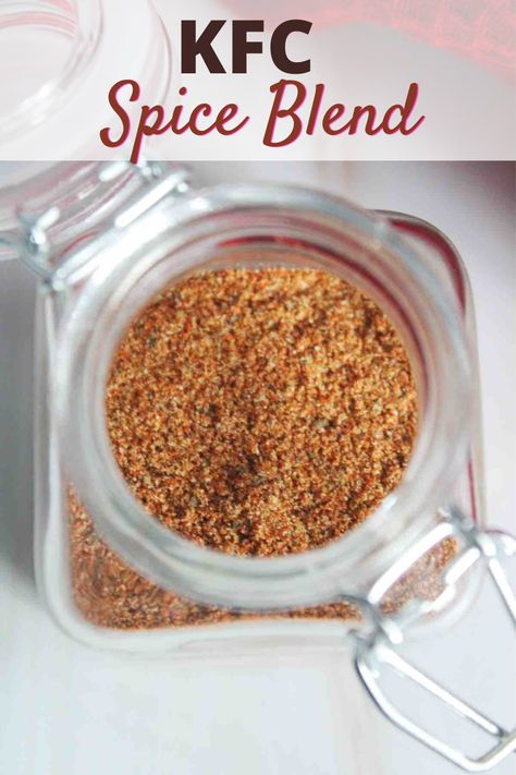 Use this KFC spice blend copycat recipe with 11 herbs and spices for all of your favorite fried chicken recipes. This secret formula has been in the Kentucky Fried Chicken restaurant chain for generations and now you can make it right at home. #kfcrecipes #seasoningrecipes #homemadespicemix #copycatrecipes Kfc Seasoning Recipe, Fried Chicken Seasoning, Seasoning Chicken, Fried Chicken Restaurant, Homemade Dry Mixes, Chicken Restaurant, Spice Blends Recipes, Spice Mix Recipes, Kfc Chicken