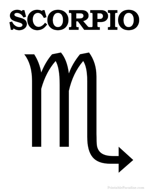 Printable Scorpio Zodiac Symbol Scorpio Moon Sign, Scorpio Sun Sign, Star Sign Compatibility, Scorpio Symbol, Zodiac Signs Symbols, Astrological Symbols, Scorpio Horoscope, Scorpio Season, Scorpio Sign