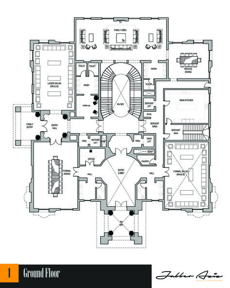 Palace Design - ground floor Classical House Floor Plan, Royal House Plan, Palace Plan Layout, Classic Mansion Floor Plan, Classic Villa Floor Plan, Wedding Venues Floor Plans, Palace Floor Plan Royal, Luxury Villa Layout, Luxury Villa Plan