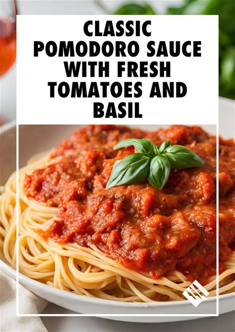 Classic Pomodoro Sauce Recipe Pomodoro Sauce Recipe, Sauce With Fresh Tomatoes, Garlic In Olive Oil, Pomodoro Sauce, Green Salad Dressing, Italian Tomato Sauce, Basil Sauce, Eggplant Parmesan, Canning Tomatoes