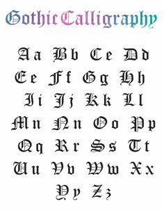 Learn to Write in Gothic Calligraphy (Alphabet Download For Free) Gothic Calligraphy Alphabet, Font Tato, Old English Alphabet, Gothic Calligraphy, Gothic Alphabet, Calligraphy Letters Alphabet, Calligraphy Fonts Alphabet, Gothic Lettering, Gothic Fonts