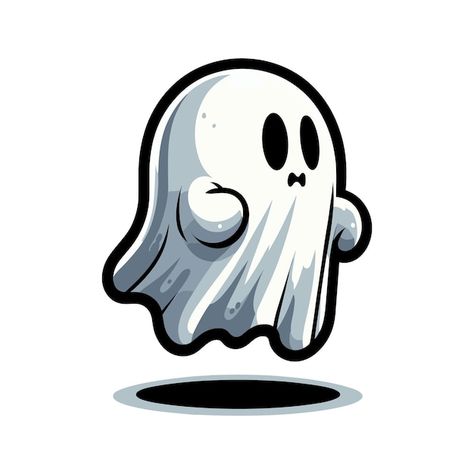 Ghost Illustration Art, Ghost Cartoon Cute, Ghost Character, Ghost Logo, Premium Vector Cartoon, Cartoon Ghost, Ghost Drawing, Cartoon Halloween, Graffiti Doodles