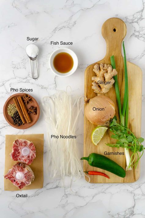 Vietnamese Pho Recipe, Hot Pot Soup Recipe, Oxtail Ramen Recipe, Pho Bowl Recipes, Veggie Pho Recipe, Oxtail Recipes Instant Pot, Pho Noodles Recipe, Oxtail Pho Recipe, Pho Toppings