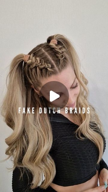 Poppy ✨️♏️ on Instagram: "Have you ever tried this hack?! If not save it to try it later 😋  .  .  #summerhairstyles #summerhair #dutchbraids #braidedhair #braidedhairstyles #braidtrends #hairstyle2024 #braids #braidinspo #hairidea #coiffure #hair #hairstyle #hairstylevideo #hairstyletutorial #braidhack #hairtutorials" Double Dragon Braid, Pig Tail Braid Hairstyle, 2 Braids With Curls, Hair Style Videos, Sporty Hair, Hot Hairstyles, Tail Braids, Braid Trends, 2 Braids