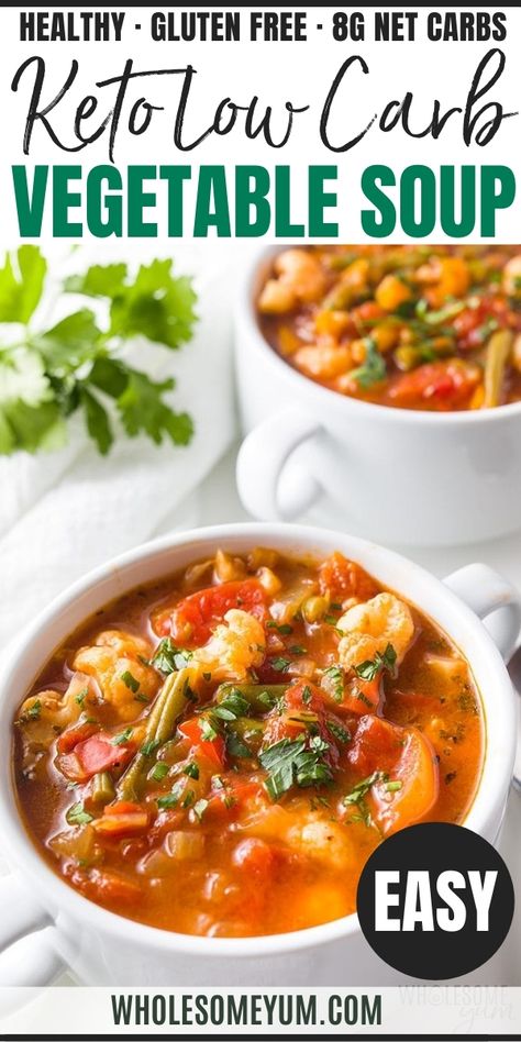 The Best Keto Low Carb Vegetable Soup Recipe Keto Vegetable Soup, Best Vegetable Soup, Best Vegetable Soup Recipe, Healthy Vegetable Soup, Low Carb Vegetable Soup, Low Carb Soup Recipes, Vegetable Soup Healthy, Vegetable Soup Recipe, Vegetable Soup With Chicken