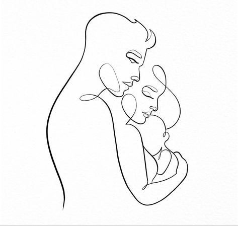 Child Tattoo Ideas, Mom And Baby Tattoo, Line Art Family, Mom Baby Tattoo, Mother And Baby Tattoo, Pregnancy Illustration, Mom Tattoo Designs, Silhouette Tattoos, Tatuaje A Color