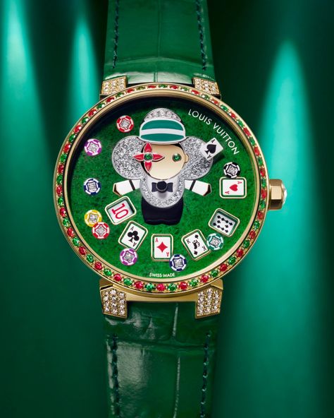 INTRODUCING: The Louis Vuitton Tambour Slim Vivienne Jumping Hours Circus Juggler, Louis Vuitton Vivienne, Louis Vuitton Presents, Louis Vuitton Watches, Fendi Monster, Louis Vuitton Gifts, S Monogram, Fortune Teller, Jewel Case