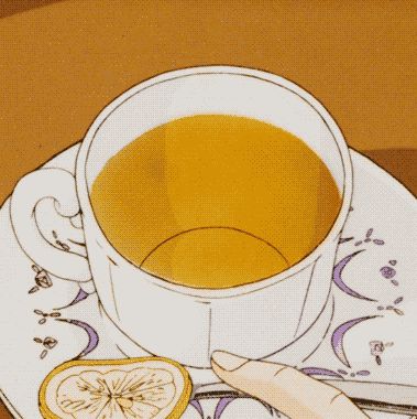 Anime Gifs, Orange Aesthetic, Lemon Tea, 背景 シンプル, A Cup Of Tea, Yellow Aesthetic, 90s Anime, Aesthetic Gif, Mellow Yellow