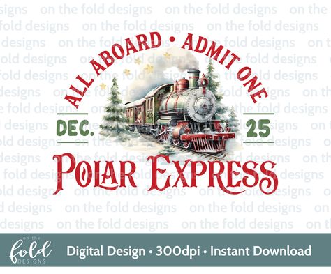 Train Clipart, Birthday Card Making, Polar Express Train, Printing Stickers, T Shirt Design Png, Ticket Card, Table Name, Express Train, Cards Table