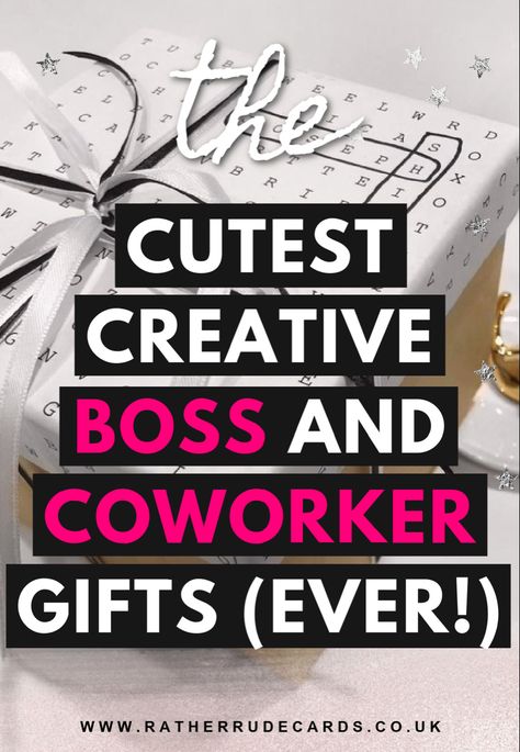 DIY creative gift ideas for boss and coworkers Supervisor Christmas Gift Ideas, Thank You Colleagues Gift, Hr Gifts Ideas, Secret Santa Coworkers, Diy Boss Gift Ideas, Simple Gift Ideas For Coworkers, Ideas For Coworkers Christmas Gifts, Secret Santa Work Gift Ideas, Happy New Year Gifts For Coworkers