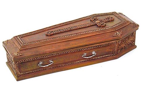 Amazon.com: PTC 8.25 Inch Cross Embellished Coffin Jewelry/Trinket Box Figurine: Home & Kitchen Vampire Casket, Coffin Jewelry, Vampire Jewelry, Gothic Coffin, Coffin Box, Haunted Dollhouse, Jewelry Trinket, 다크 판타지, Celtic Cross