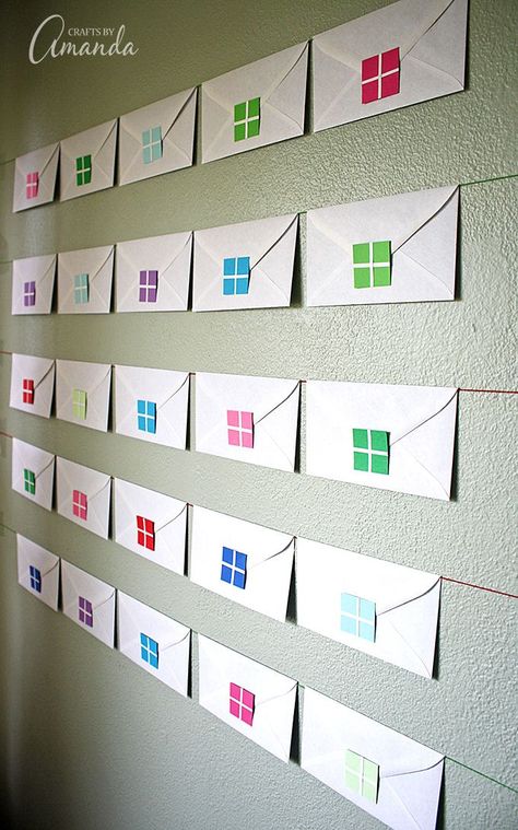 Why not start a new Christmas tradition with your kids by creating a simple envelope advent calendar using no more than plain white envelopes and colored paper. Advent Calendar For Toddlers, Diy Advent Calendar Ideas, Make An Envelope, Cool Advent Calendars, Lego Advent Calendar, Lego Advent, Homemade Advent Calendars, Advent Calendar Ideas, Days To Christmas