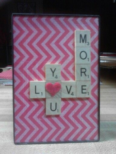 Crafts Valentines Day, Scrabble Letter Crafts, Scrabble Tile Art, Scrabble Ornaments, Scrabble Word, Scrabble Tile Crafts, Crafts Valentines, Scrabble Crafts, Love Is A Verb