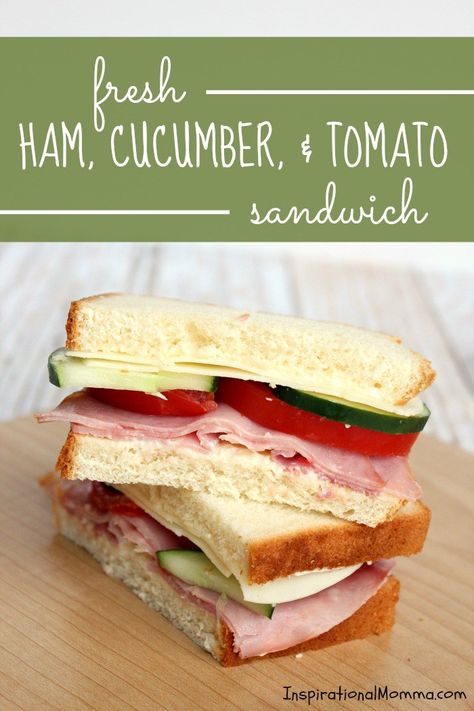 Make it fast and make it delicious! This Fresh Ham, Cucumber, & Tomato Sandwich is perfect on-the-go or at home! #SandwichWithTheBest Ham And Cucumber Sandwich, Spinach Sandwich, Fresh Ham, Summertime Snacks, Ham Sandwich, Pudding Flavors, Ham Sandwiches, Cucumber Sandwiches, Hot Sandwich