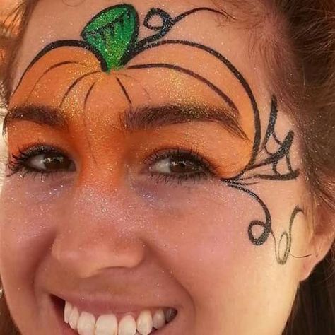 Fun Halloween Face Paint, Easy Halloween Face Painting For Kids, Halloween Face Paint Kids Easy, Halloween Easy Face Paint, Easy Face Painting Halloween, Pumpkin Face Paint For Kids, Small Halloween Face Paint, Halloween Face Paint Ideas For Kids, Easy Pumpkin Face Paint