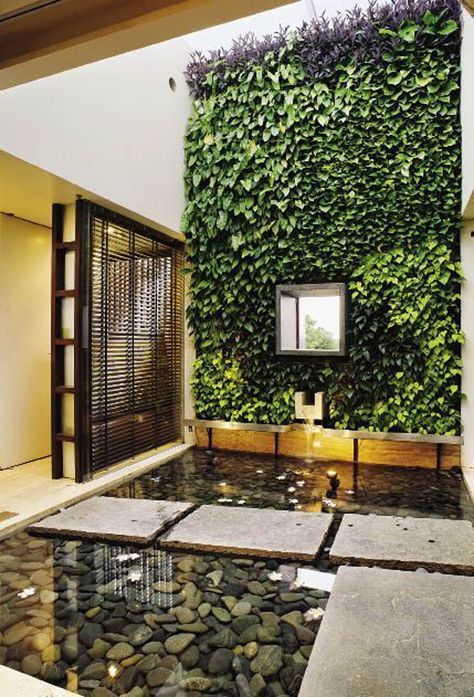 20 Indoor Fish Pond Design Ideas For Small Spaces | Home Design And Interior Indoor Fish Pond, Fish Pond Design, Pond Design Ideas, Indoor Pond, Fish Pond Gardens, Indoor Water Features, Indoor Balcony, Terrace Ideas, Balcony Design Ideas