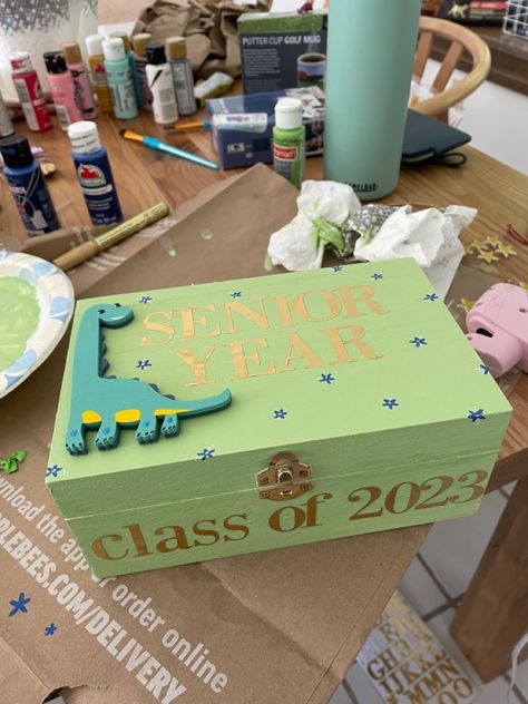 Junior Memory Box Ideas, Senior Memory Box Ideas Pink, College Memory Box Ideas, Senior Memory Box Ideas Paint, Senior Boxes 2024, Senior Box Ideas Painted 2024, Senior Memory Box Ideas 2024, Senior Box Ideas 2024, Senior Year Boxes