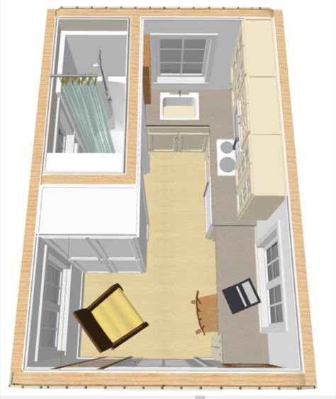 alan-reid-tiny-house-design-005 8x12 Tiny House, Tiny Homes Interior, Tiny Home Designs, Tiny Home Plans, Mini Homes, Eco Homes, Tiny House Village, Workshop Plans, Little House Plans