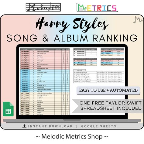 Free Spreadsheets, Date List, Fine Line Harry Styles, Harry Styles Songs, Harry Styles Fine Line, Song List, All Songs, Album Songs, Music Lovers