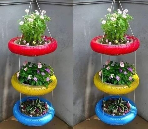 Tyre Garden Ideas, Garden Ideas Kids, Tyre Garden, Tire Projects, Design For Garden, Diy Garden Decor Projects, Tire Craft, Reuse Old Tires, Inspiration Crafts