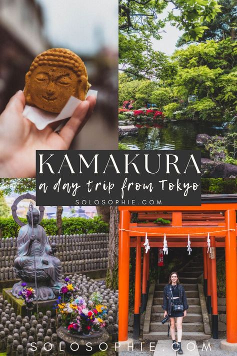 Kamakura a day trip from Tokyo Day Trip From Tokyo, Japan Honeymoon, Kamakura Japan, Onsen Japan, Japan Holiday, Japan Travel Destinations, Japan Bucket List, Day Trips From Tokyo, Japan 2023