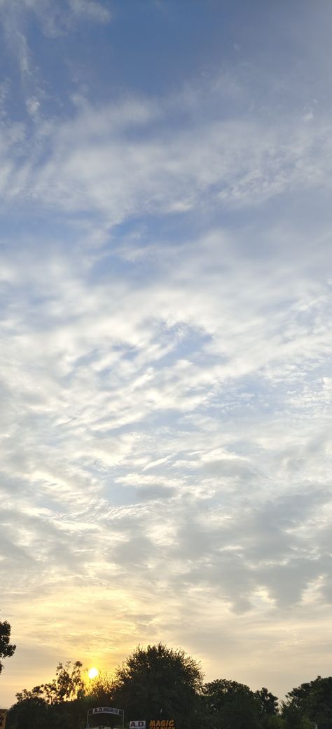 Blue sky, tree branches, tree shades, clouds Natural Sunrise Image, Aesthetic Pictures Sunrise, Sky Pictures Sunrise, Morning Skies Aesthetic, Beautiful Morning Scenery, Morning Views Nature, Clouds Natural Pics, Sky With Sun And Clouds, Sun Morning Photography