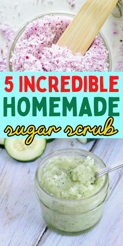 Homemade Sugar Scrubs Recipes, Body Sugar Scrub Diy Recipes, Easy Scrub Recipe, Vanilla Sugar Scrub Recipe, Sugar Scrub Gift Ideas, How To Make Sugar Scrub At Home, Coconut Oil Sugar Scrub Recipe, Essential Oil Sugar Scrub Recipe, How To Make A Sugar Scrub