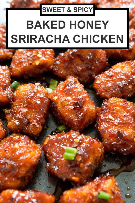 Baked Honey Sriracha Chicken, Baked Chicken Recipes Oven, Honey Sriracha Chicken, Sriracha Chicken, Easy Healthy Meal Prep, Sriracha Sauce, Quick Healthy Meals, Health Dinner Recipes, Healthy Food Choices