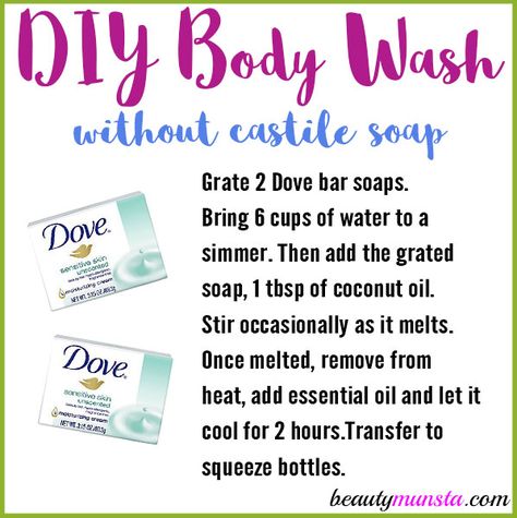 Homemade Body Wash without Castile Soap - beautymunsta - free natural beauty hacks & more! How To Make Body Wash From Bar Soap, Natural Beauty Hacks, Diy Toiletries, Body Wash Recipe, Diy Body Wash, Homemade Body Wash, Diy Mom, Homemade Cosmetics, What Makes You Beautiful