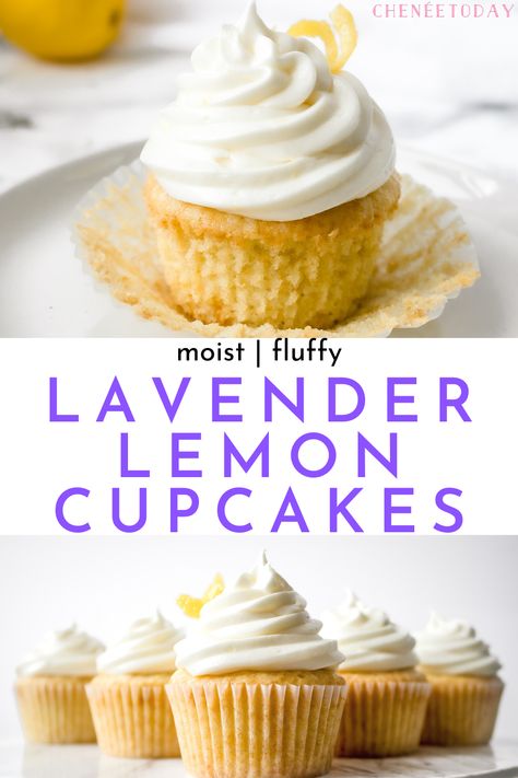 This easy homemade lavender lemon cupcakes recipe with cream cheese frosting is the best simple recipes for your next celebration! See how to make these moist, fluffy lemon lavender cupcakes from scratch with lemon buttercream, vanilla and lavender extracts and lemon zest. Videos and ideas for decorations too! #lemoncupcakes #cupcakedecorating #cupcakes #cupcakerecipe #lemon #lavender Lemon Lavender Cupcakes, Lemon Cupcakes Recipe, Lavender Food, Lavender Dessert, Lemon Cupcake Recipe, Lemon Icebox Pie, Lavender Cupcakes, Lemon Cupcake, Lavender Cake