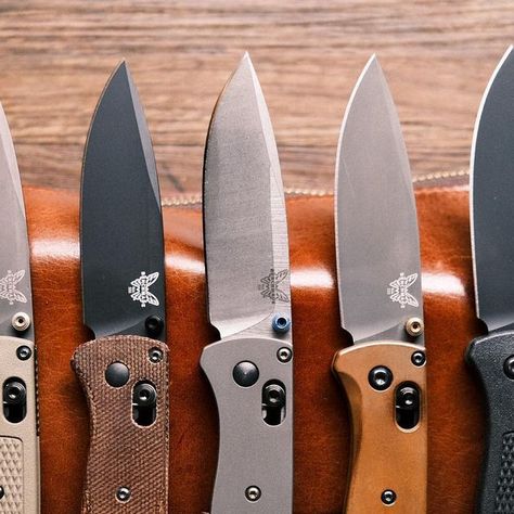 Russell Olaguer on Instagram: "Sharing my bugout collection. I am missing the stock blue scale bugout. Should I buy one??? 🤔🤔🤔 . . • #benchmade Bugouts ( micarta scales from @roguebladeworks ; titanium scales from @rockscaledesign ; copper scales from @flytanium ) . . . . . #edc #edcph #edcdump #edcgear #everydaycarry #everydaycarrydump #knifefamily #bladecommunity #engineerprepper #urbanpreppers #edccommunity #knifeporn #knifenuts #knifecollectors #knifeparty #knifecommunity #knifephotograph Benchmade Bugout, Knife Party, Benchmade Knives, Blues Scale, Pocket Dump, Edc Gear, Everyday Carry, Copper, Blue