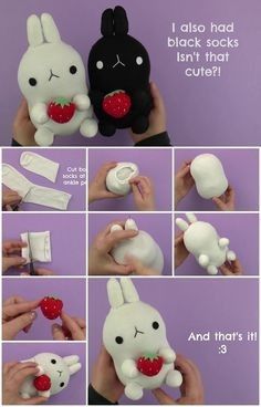 Diy Toys Easy, Plushies Diy, Cute Sewing Projects, Diy Socks, Sock Crafts, Sewing Stuffed Animals, Diy Kids Toys, Diy Crafts To Do, Fun Diy Crafts